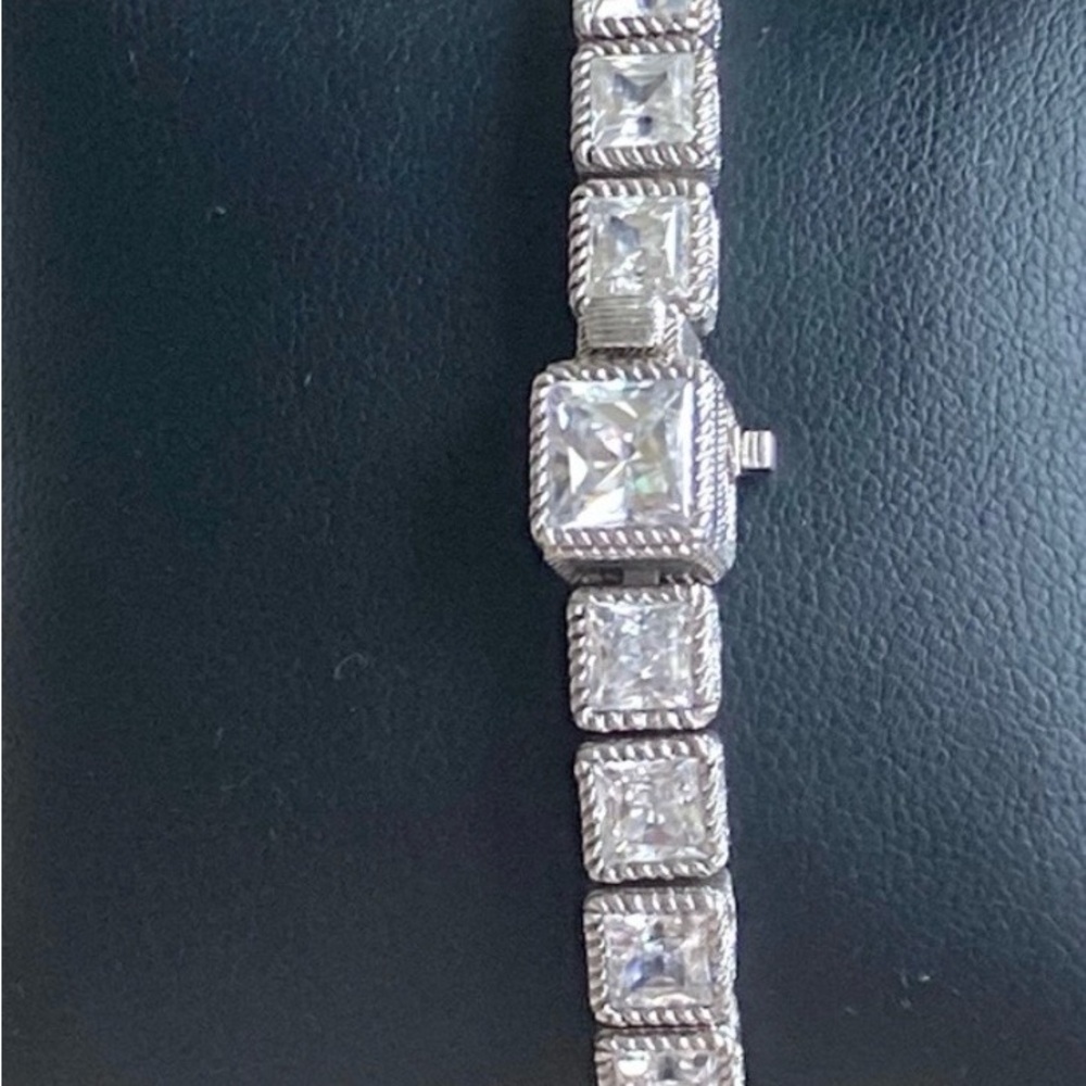 Judith Ripka .925 silver princess cut bracelet